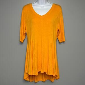 Soft Surroundings‎ Lightweight Babydoll 1/2 Sleeve Orange Tunic Womens Sz M